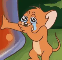 Jerry From Tom And Jerry Is Crying While Holding A Jar Of Soup .