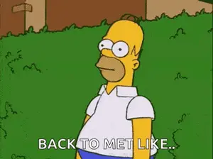 Homer Simpson From The Simpsons Is Standing In The Grass And Saying `` Back To Met Like . ''