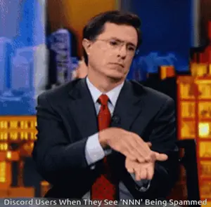 A Man In A Suit And Tie Says Discord Users When They See " Nnn " Being Spammed