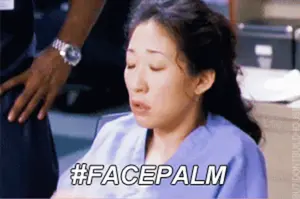 A Woman In Scrubs Says #Facepalm In Front Of Her Face