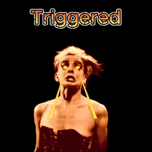 A Poster With A Woman And The Word Triggered In White Letters