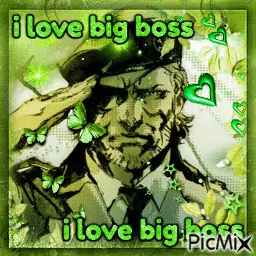A Picture Of A Man Saluting With The Words I Love Big Boss
