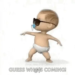 A Baby In A Diaper Is Wearing Sunglasses And A Pacifier In His Mouth .