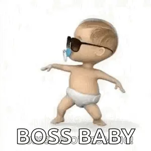 A Baby Wearing Sunglasses And A Pacifier Is Dancing And Says Boss Baby .