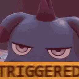 A Cartoon Character Is Behind A Yellow Sign That Says Triggered .