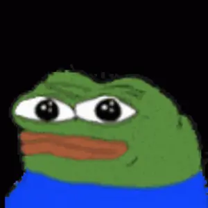 A Green Frog With Big Eyes And A Blue Shirt On A Black Background