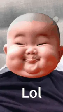 A Baby Making A Funny Face With The Word Lol On The Bottom Right