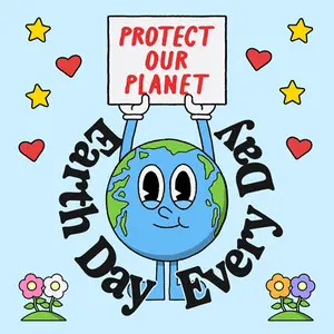 A Cartoon Of The Earth Holding Up A Sign That Says Protect Our Planet