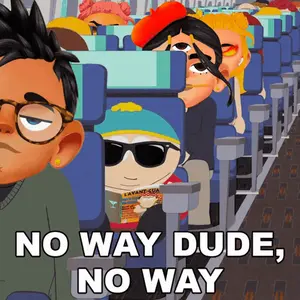 A Cartoon Of A Man Reading A Magazine With The Words No Way Dude No Way Below Him