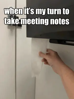 A Hand Is Holding A Piece Of Paper That Says When It 'S My Turn To Take Meeting Notes