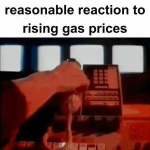 A Reasonable Reaction To Rising Gas Prices Is Written On A Screen