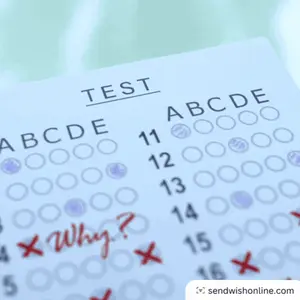 A Person Taking A Test With Why Written On It