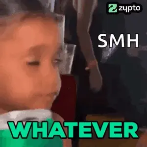 A Baby Is Making A Funny Face And Saying `` Smh Whatever '' .