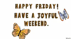 Happy Friday Have A Joyful Weekend With Two Butterflies