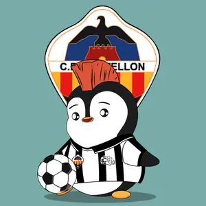 A Penguin With A Mohawk Holds A Soccer Ball In Front Of A C.D. Ca N Emblem