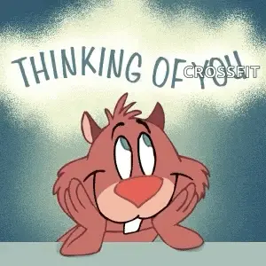 A Cartoon Of A Beaver With The Words " Thinking Of Crossfit " Written Above It