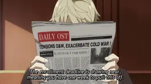 A Man Is Reading A Newspaper That Says Daily Ost On It