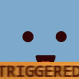 A Cartoon Face Is Sitting On Top Of A Sign That Says Triggered .