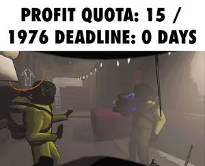 A Screenshot Of A Video Game With The Words Profit Quota 15 1976 Deadline 0 Days