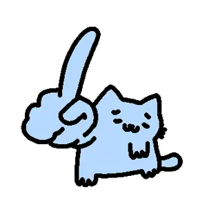 A Cartoon Cat Is Pointing Up With A Finger