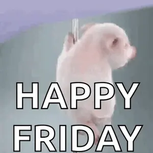 A Picture Of A Pig With The Text Happy Friday