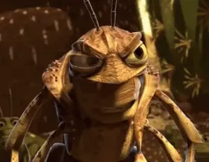 A Close Up Of A Cartoon Grasshopper With A Serious Look On His Face