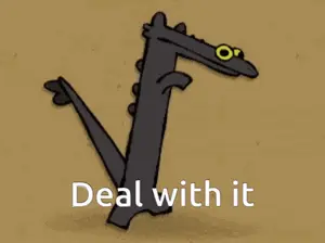 Toothless From How To Train Your Dragon Is Dancing With The Words Deal With It Above Him