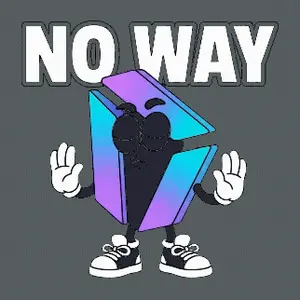 A Cartoon Character With Arms And Legs Is Standing In Front Of The Words No Way