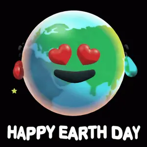 A Happy Earth Day Greeting Card With A Smiley Face