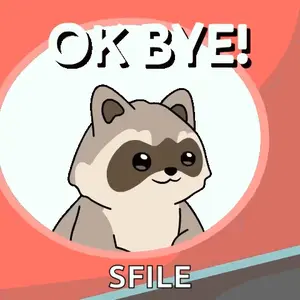 A Cartoon Of A Raccoon Saying Ok Bye Sfile