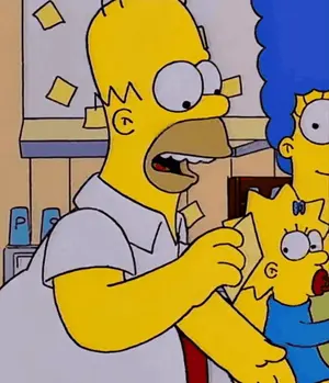 Homer Simpson Is Holding A Note That Says Put Food In Me