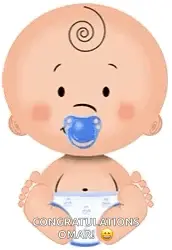 A Cartoon Baby With A Pacifier In His Mouth And A Diaper On His Belly .