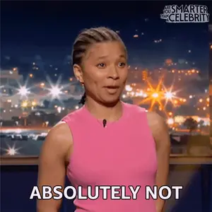 A Woman In A Pink Tank Top Is Saying " Absolutely Not "