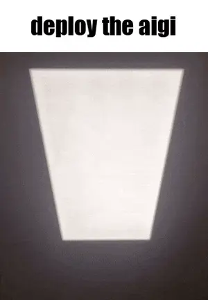 A Poster That Says Deploy The Aigi On Top Of A Black Background