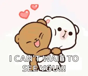 A Cartoon Of Two Teddy Bears Hugging Each Other With The Words `` I Can 'T Wait To See You ! ''