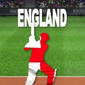 A Silhouette Of A Cricket Player With The Flag Of England On His Shirt