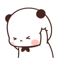 A Cartoon Panda Bear Is Scratching His Head With His Hand .