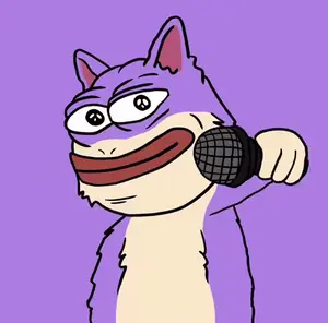 A Cartoon Of A Cat Holding A Microphone And Waving