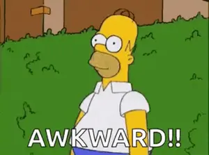 Homer Simpson From The Simpsons Is Standing In The Grass And Saying Awkward !