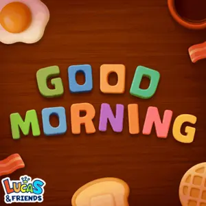 A Colorful Sign That Says " Good Morning " On A Wooden Table