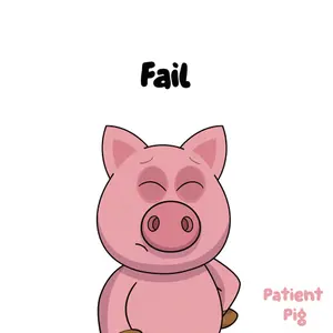 A Cartoon Pig With The Words Fail Written Above It