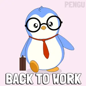 A Penguin Wearing Glasses And A Tie Is Carrying A Briefcase And The Words Back To Work Below It