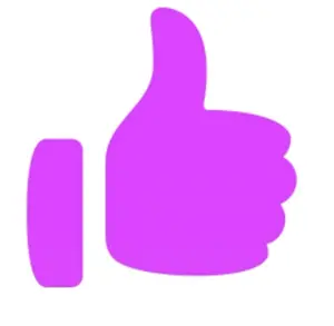 A Red Thumbs Up Icon With A White Background