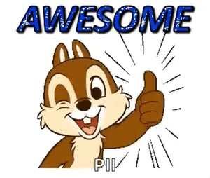 A Cartoon Chipmunk Is Giving A Thumbs Up And The Words Awesome Are Behind Him