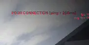 A Blurred Image Of A Cloudy Sky With The Words Poor Connection In Red Letters