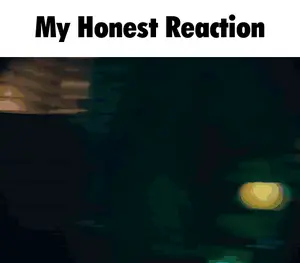 A Blurred Image Of A Man Driving A Car With The Words My Honest Reaction Below Him