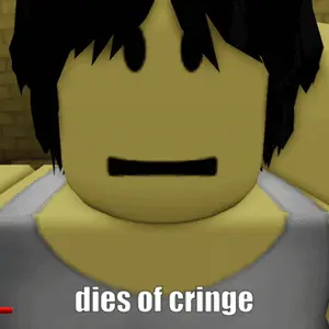 A Cartoon Character With The Words Dies Of Cringe Written Below It