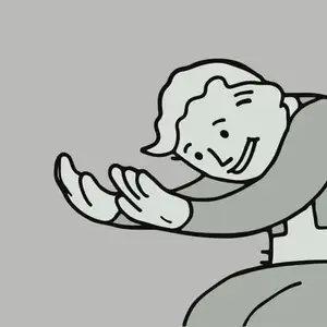 A Black And White Drawing Of A Man With His Hands Outstretched And The Words `` Hold Up '' Written Below Him .