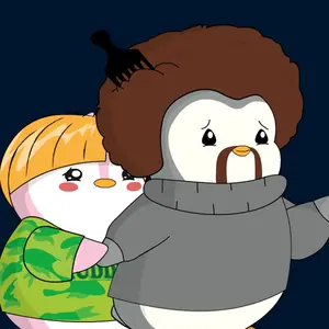 A Cartoon Of Two Penguins One With An Afro And The Other With A Sweater